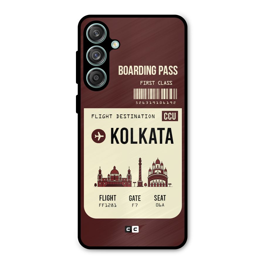 Kolkata Boarding Pass Metal Back Case for Galaxy M55 5G