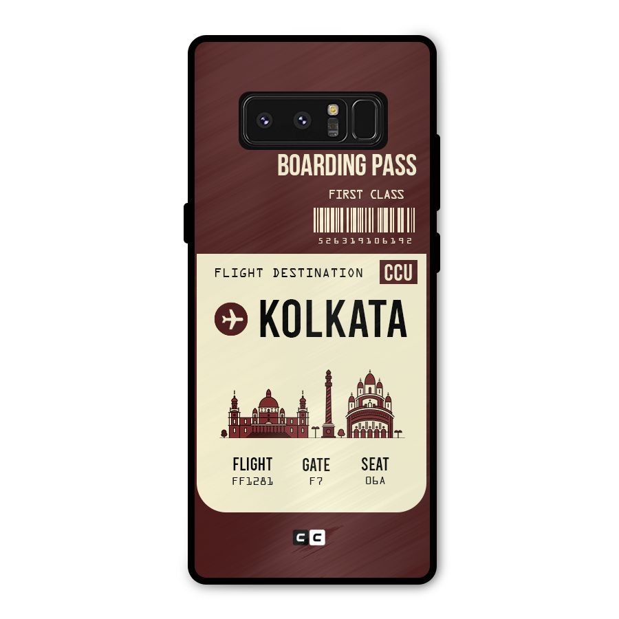 Kolkata Boarding Pass Metal Back Case for Galaxy Note 8