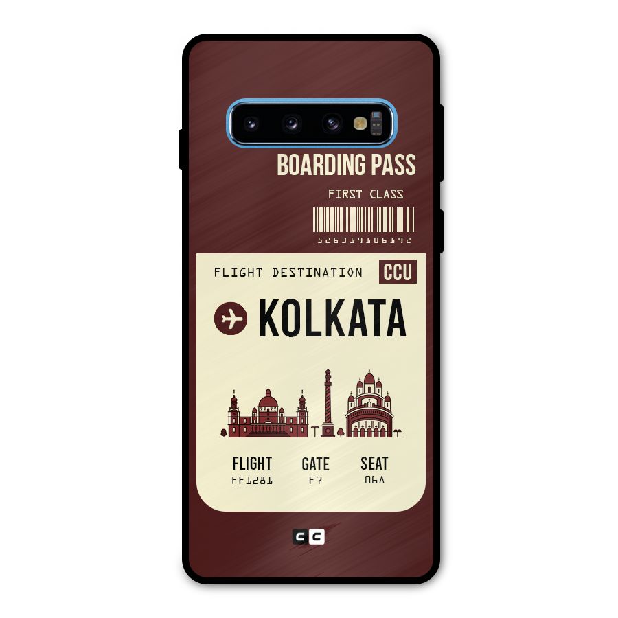 Kolkata Boarding Pass Metal Back Case for Galaxy S10
