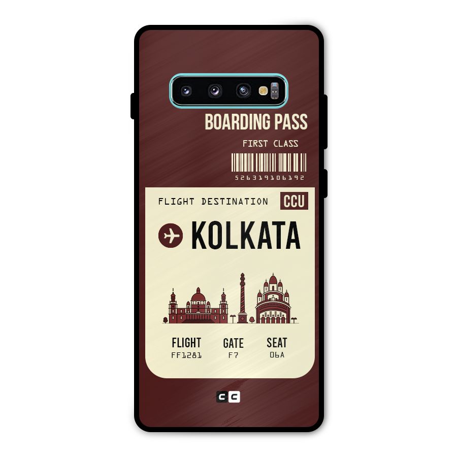 Kolkata Boarding Pass Metal Back Case for Galaxy S10 Plus