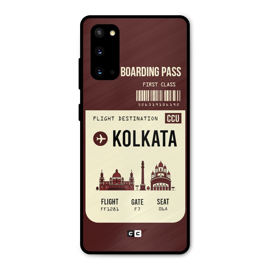 Kolkata Boarding Pass Metal Back Case for Galaxy S20