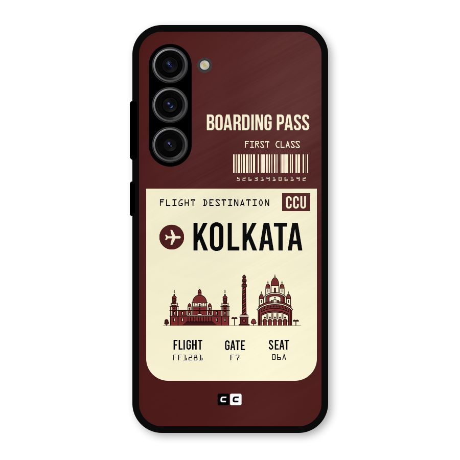 Kolkata Boarding Pass Metal Back Case for Galaxy S23