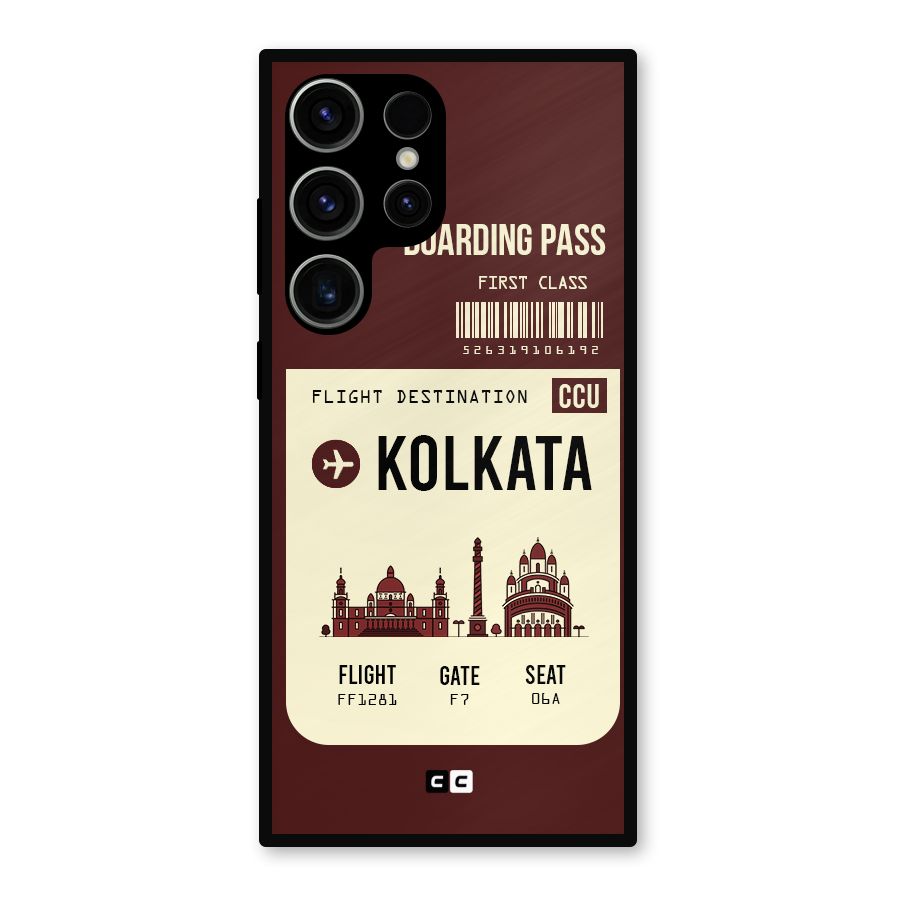Kolkata Boarding Pass Metal Back Case for Galaxy S23 Ultra