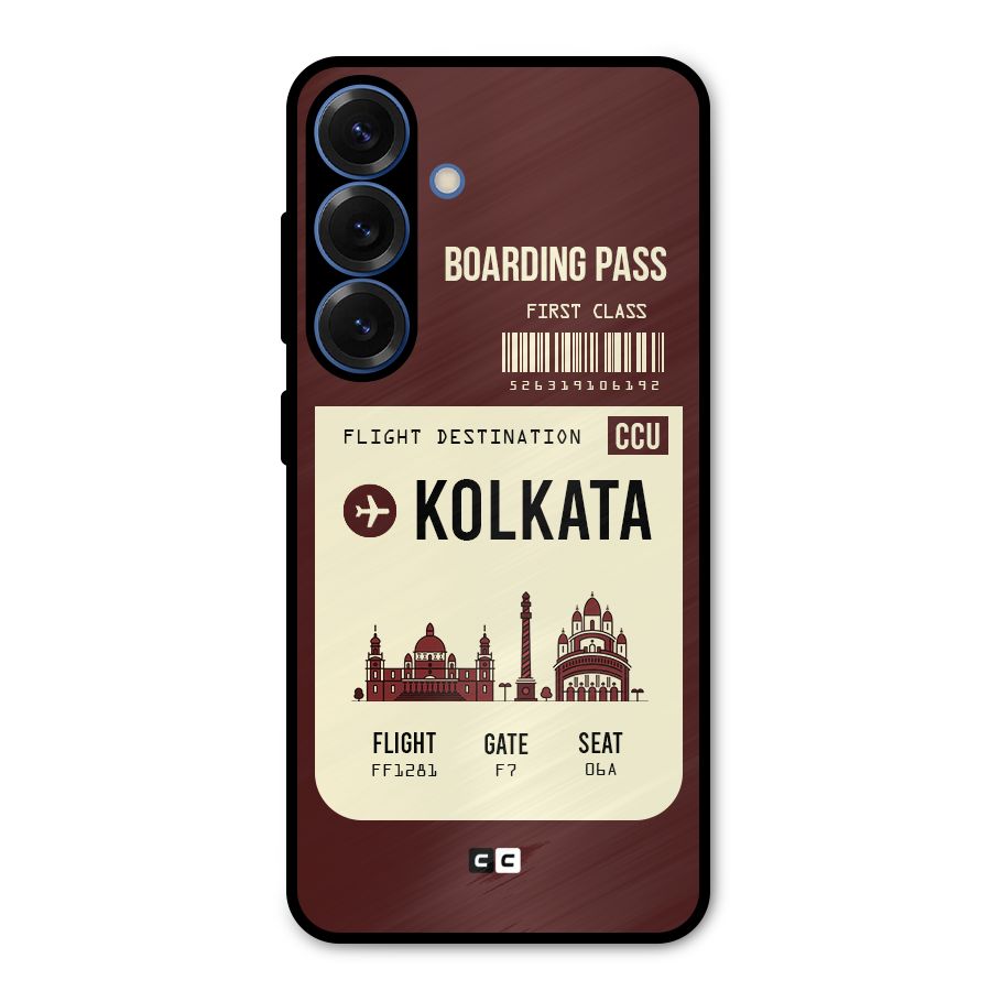 Kolkata Boarding Pass Metal Back Case for Galaxy S25