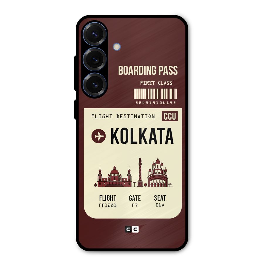 Kolkata Boarding Pass Metal Back Case for Galaxy S25 Plus