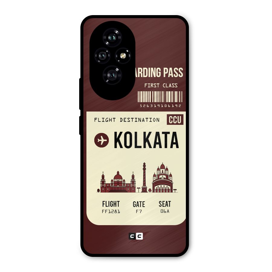 Kolkata Boarding Pass Metal Back Case for Honor 200