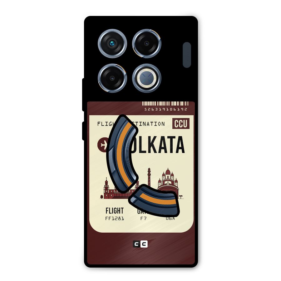 Kolkata Boarding Pass Metal Back Case for Infinix GT 20 Pro