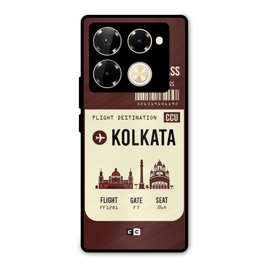 Kolkata Boarding Pass Metal Back Case for Infinix Note 40 Pro Plus