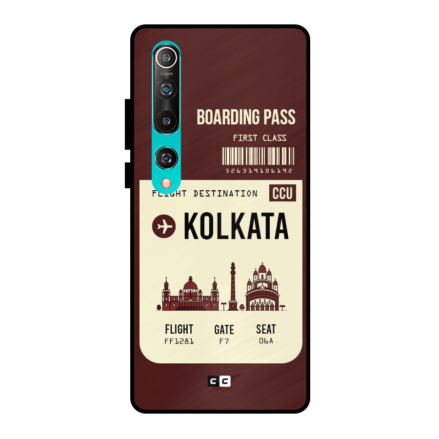 Kolkata Boarding Pass Metal Back Case for Mi 10