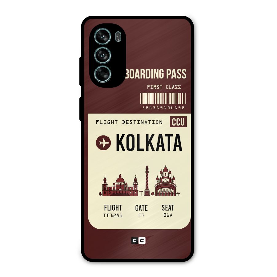 Kolkata Boarding Pass Metal Back Case for Moto G62