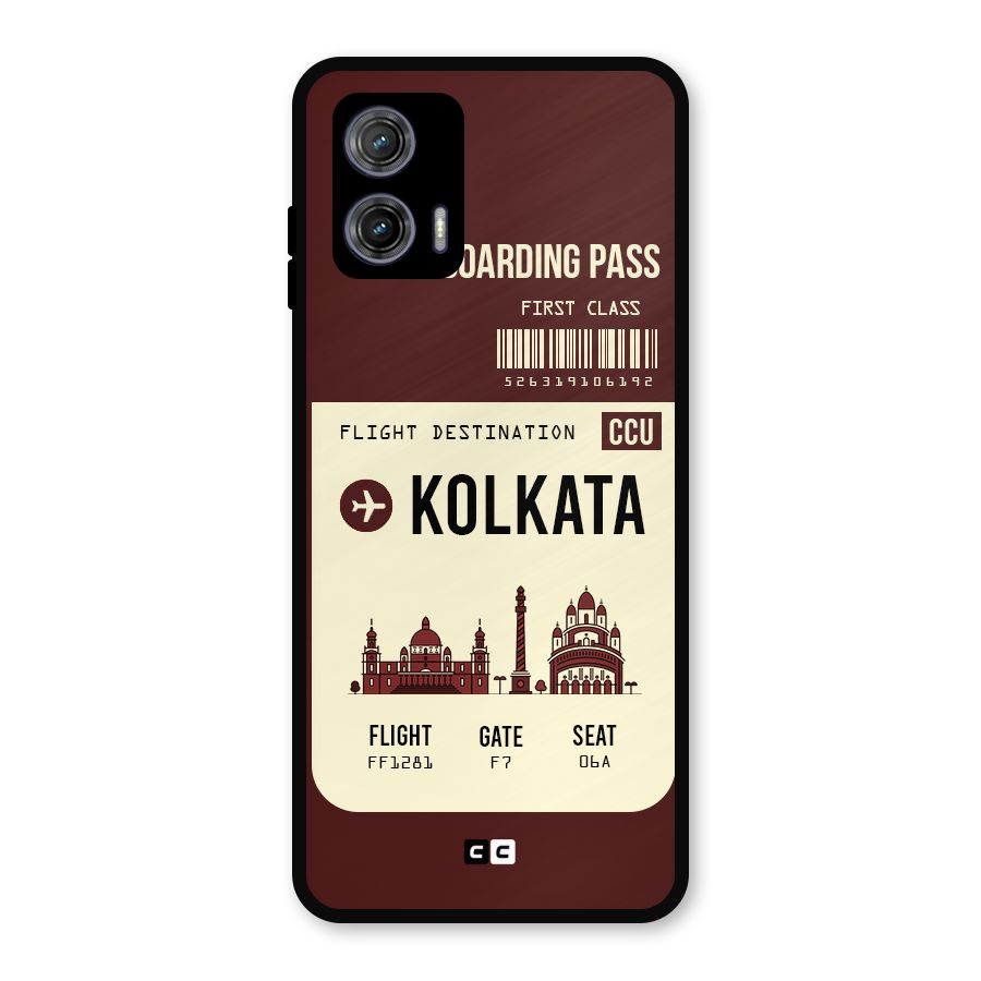 Kolkata Boarding Pass Metal Back Case for Moto G73