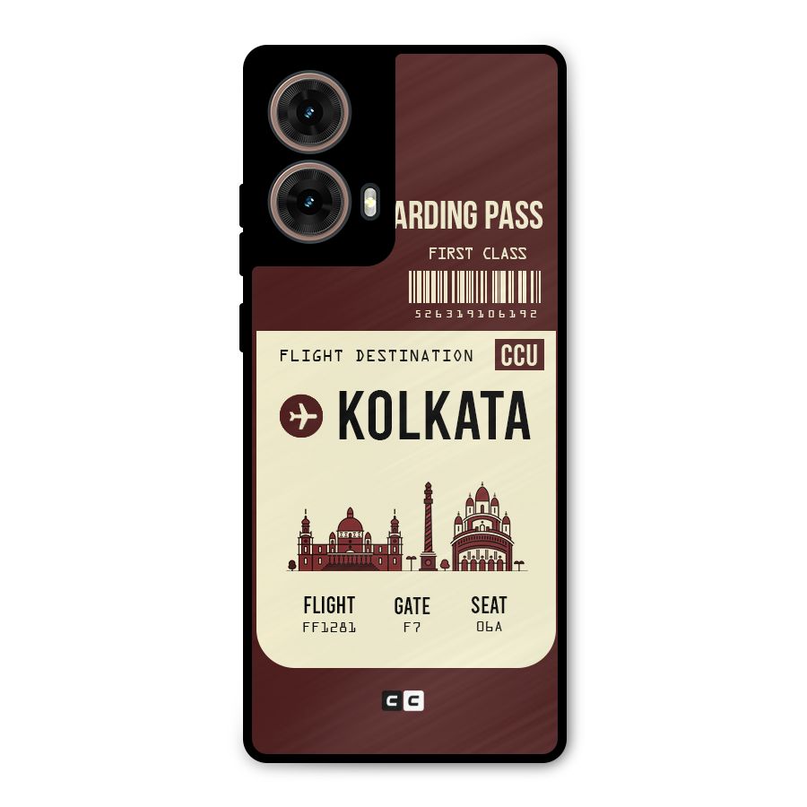 Kolkata Boarding Pass Metal Back Case for Moto G85