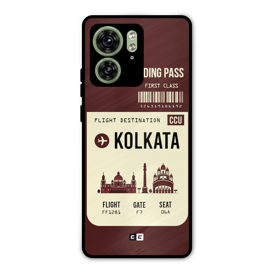 Kolkata Boarding Pass Metal Back Case for Motorola Edge 40 5G