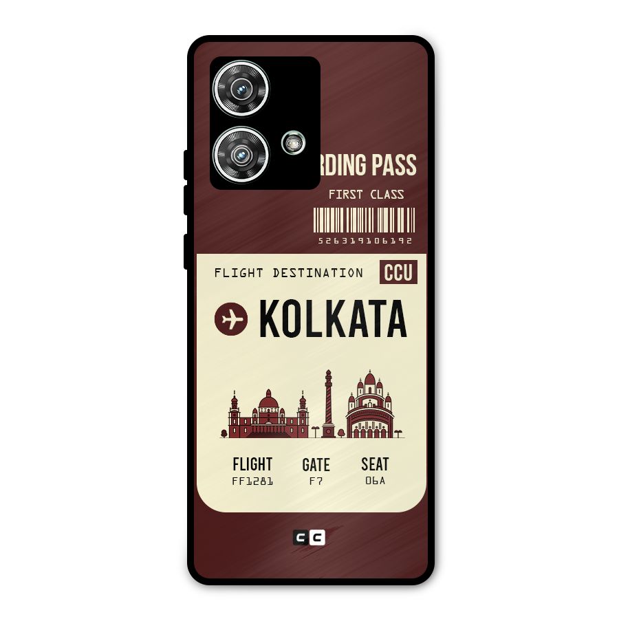 Kolkata Boarding Pass Metal Back Case for Motorola Edge 40 Neo