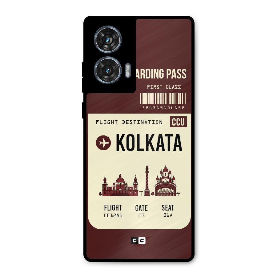 Kolkata Boarding Pass Metal Back Case for Motorola Edge 50 Fusion