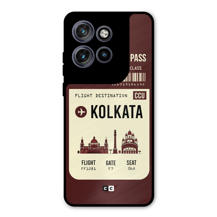 Kolkata Boarding Pass Metal Back Case for Motorola Edge 50 Neo