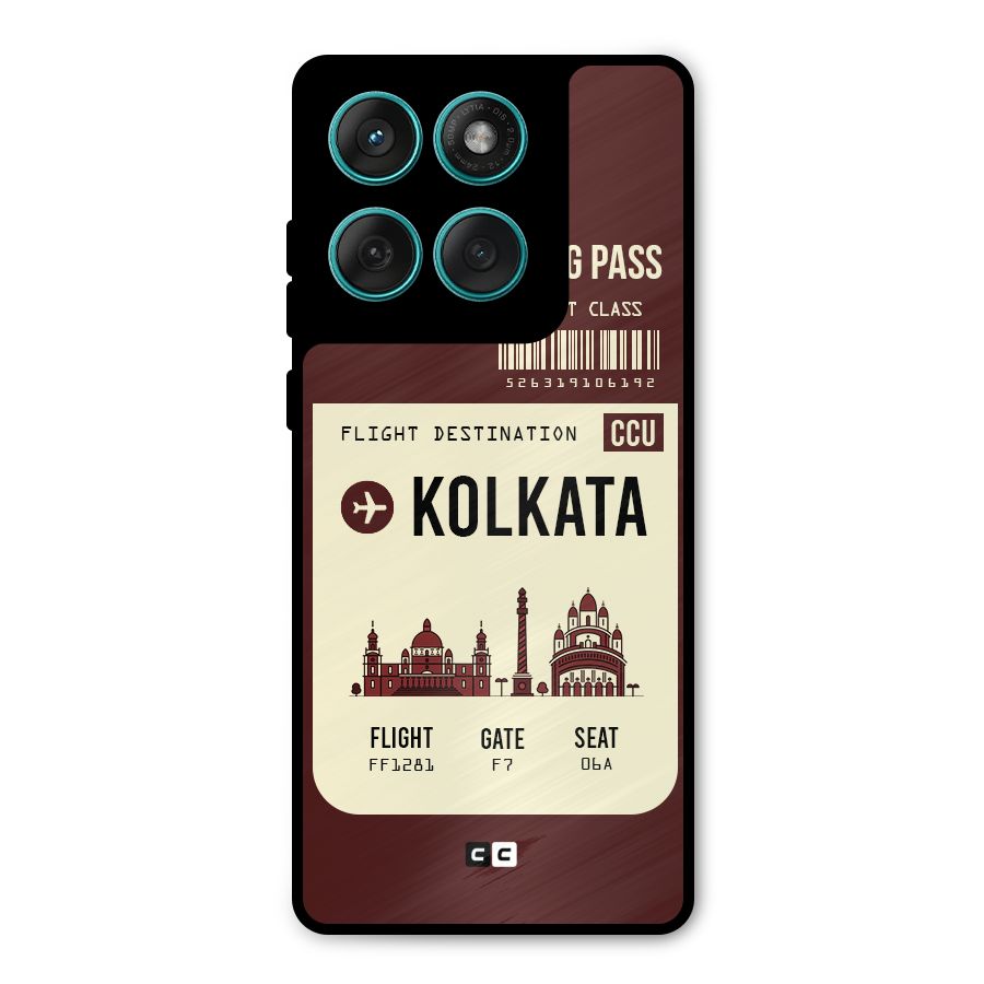 Kolkata Boarding Pass Metal Back Case for Motorola Edge 60 Fusion