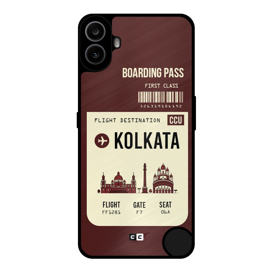 Kolkata Boarding Pass Metal Back Case for Nothing CMF Phone 1