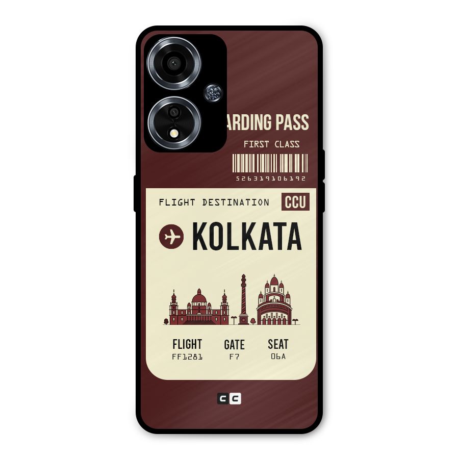 Kolkata Boarding Pass Metal Back Case for Oppo A59