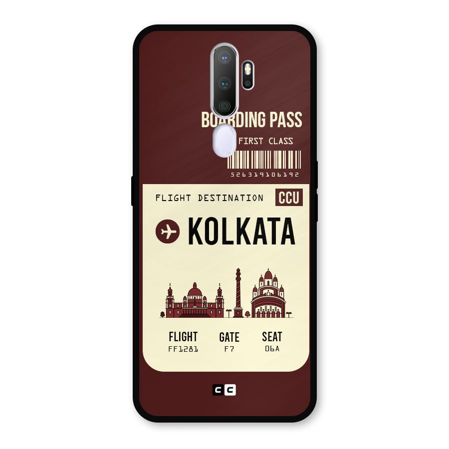 Kolkata Boarding Pass Metal Back Case for Oppo A9 (2020)