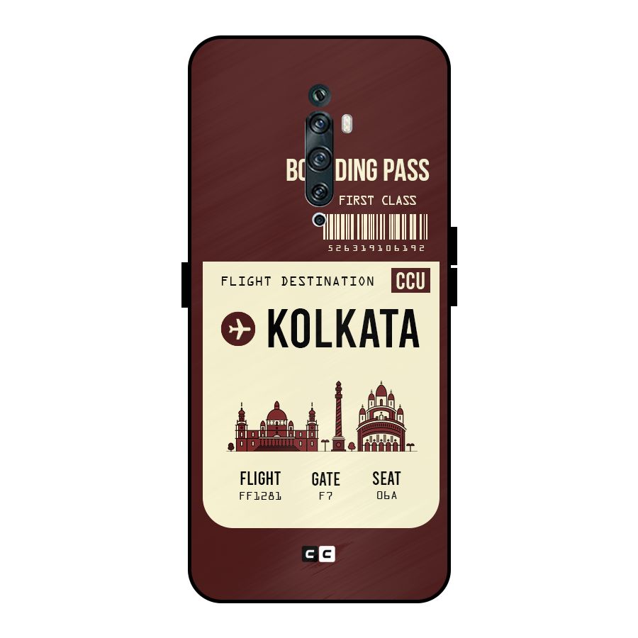 Kolkata Boarding Pass Metal Back Case for Oppo Reno2 Z