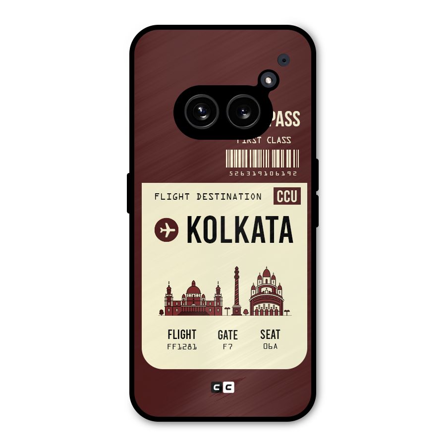 Kolkata Boarding Pass Metal Back Case for Nothing Phone 2a