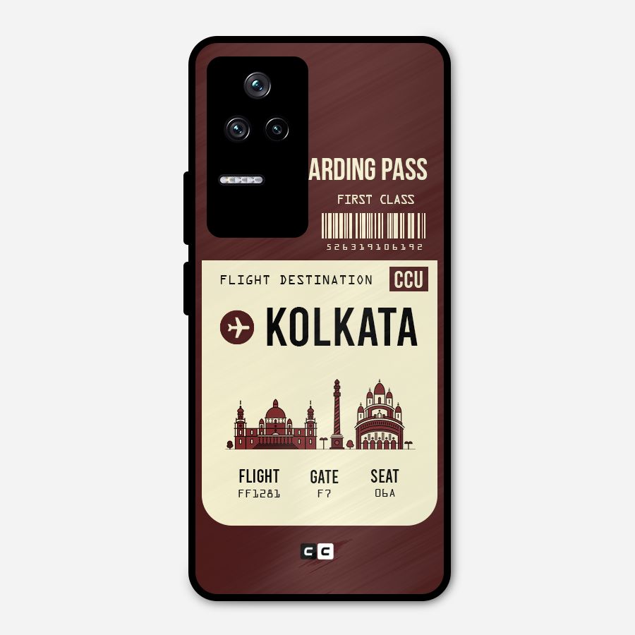 Kolkata Boarding Pass Metal Back Case for Poco F4 5G