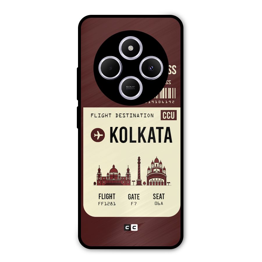 Kolkata Boarding Pass Metal Back Case for Poco M7