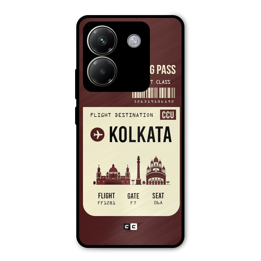 Kolkata Boarding Pass Metal Back Case for Poco M7 Pro 5G