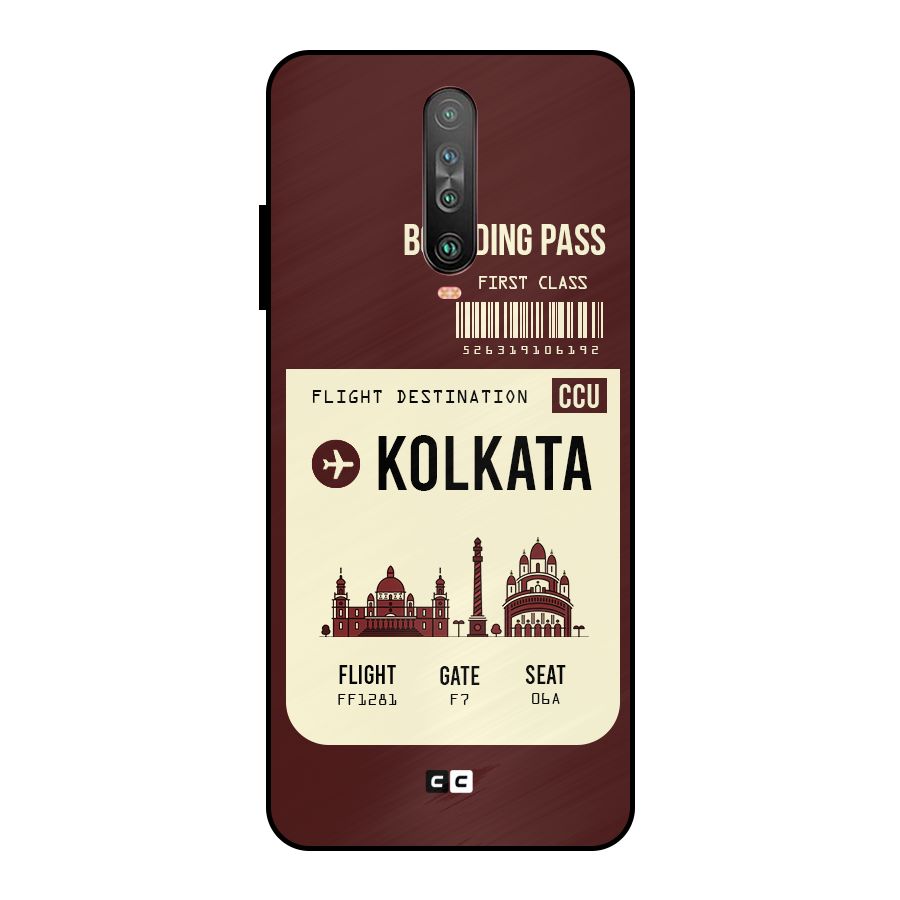 Kolkata Boarding Pass Metal Back Case for Poco X2