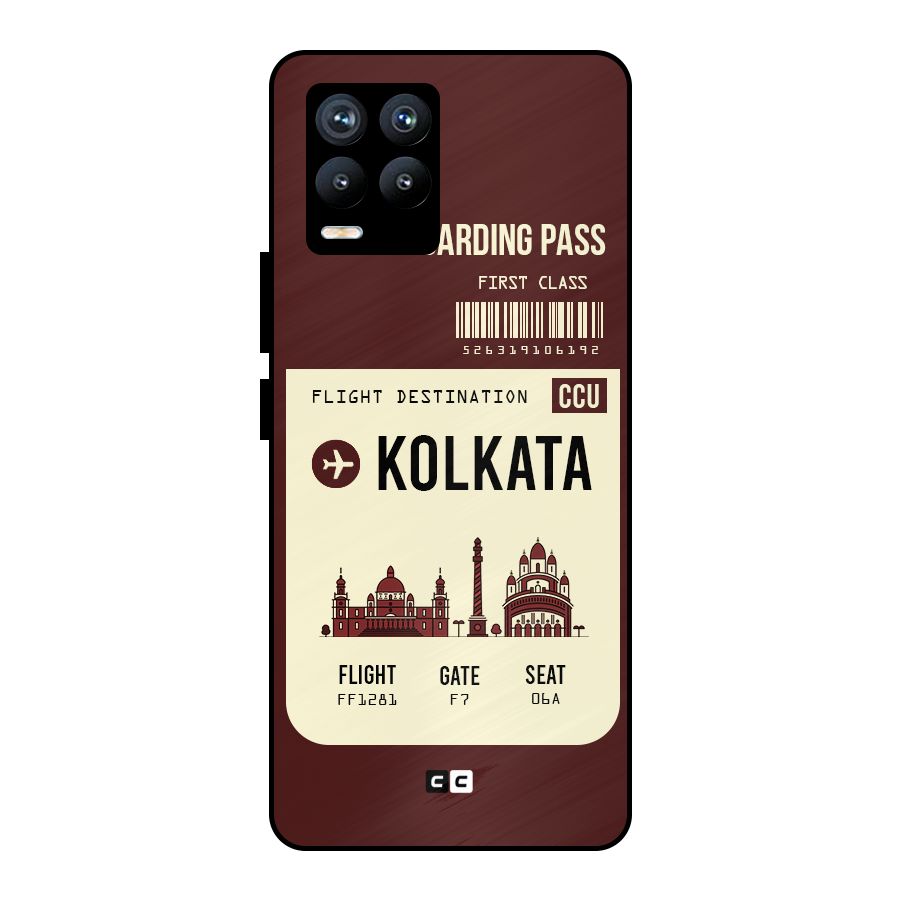 Kolkata Boarding Pass Metal Back Case for Realme 8 Pro