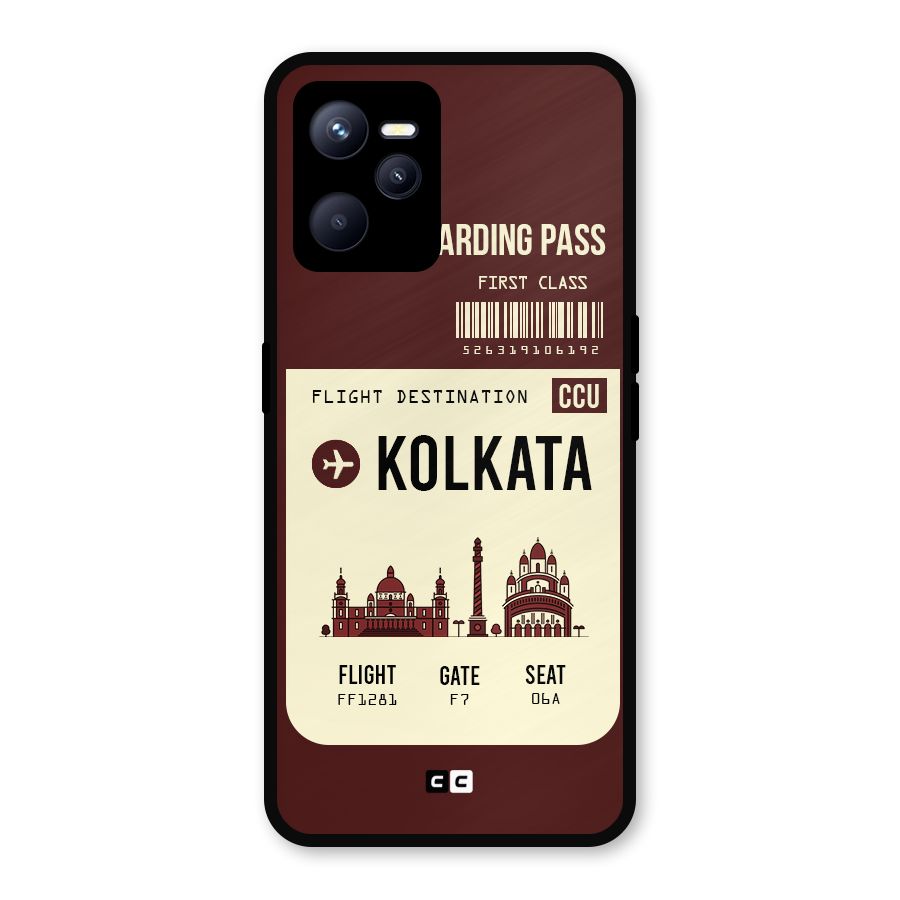Kolkata Boarding Pass Metal Back Case for Realme C35