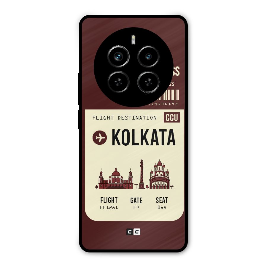 Kolkata Boarding Pass Metal Back Case for Realme P1 Pro