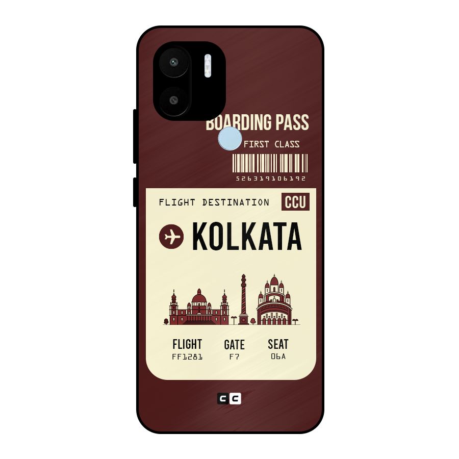 Kolkata Boarding Pass Metal Back Case for Redmi A1+