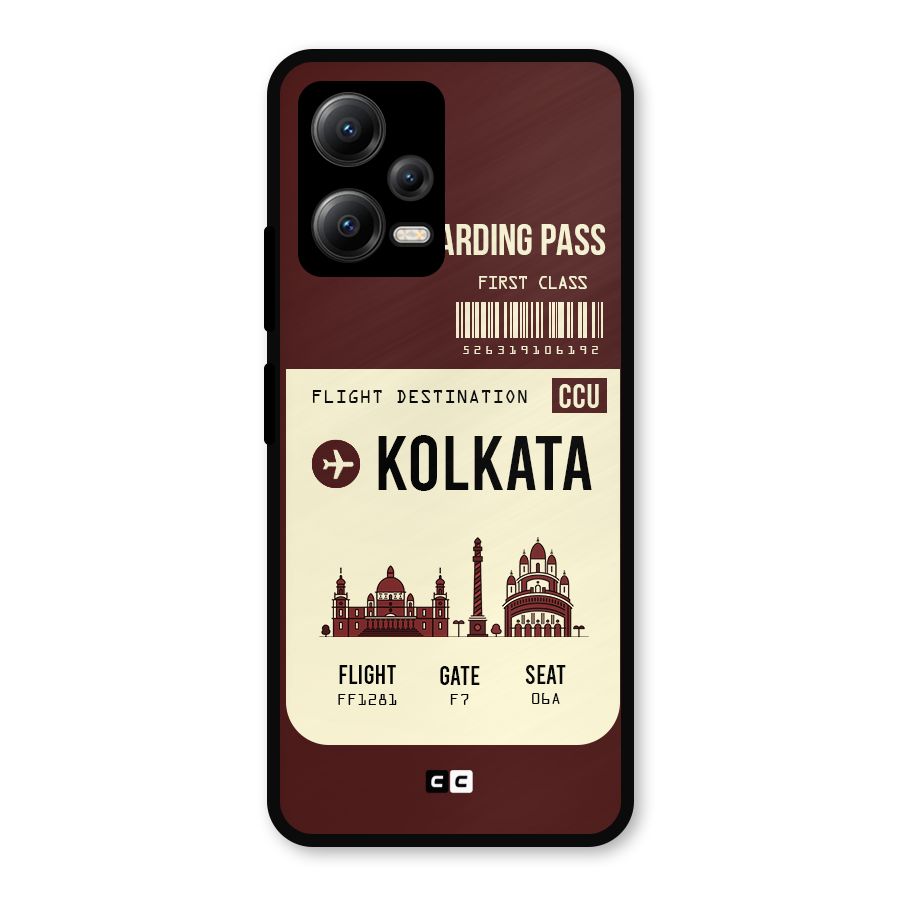 Kolkata Boarding Pass Metal Back Case for Redmi Note 12 5G