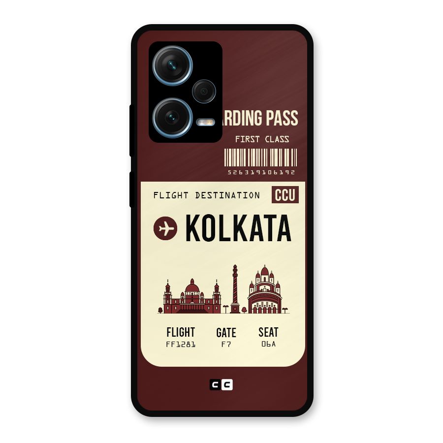 Kolkata Boarding Pass Metal Back Case for Redmi Note 12 Pro Plus 5G