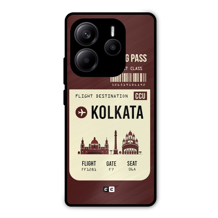 Kolkata Boarding Pass Metal Back Case for Redmi Note 14 5G