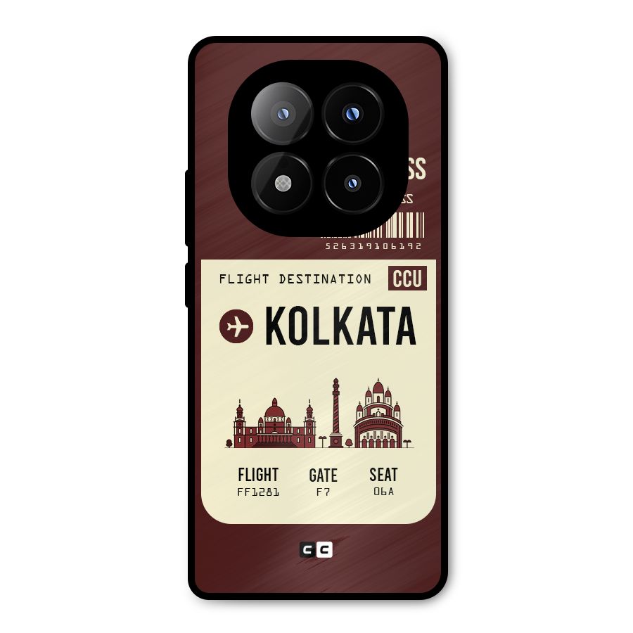 Kolkata Boarding Pass Metal Back Case for Redmi Note 14 Pro Plus 5G