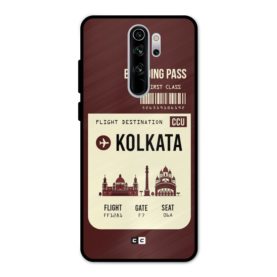 Kolkata Boarding Pass Metal Back Case for Redmi Note 8 Pro