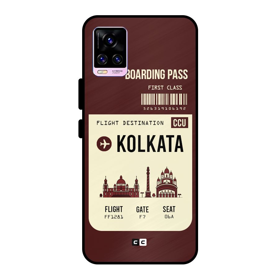Kolkata Boarding Pass Metal Back Case for Vivo V20 Pro