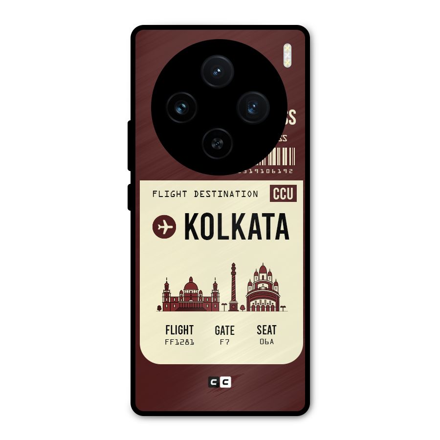 Kolkata Boarding Pass Metal Back Case for Vivo X100
