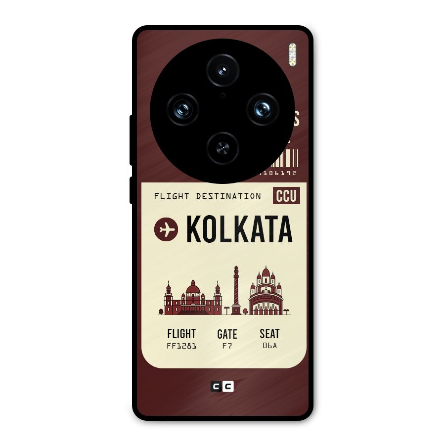 Kolkata Boarding Pass Metal Back Case for Vivo X100 Pro