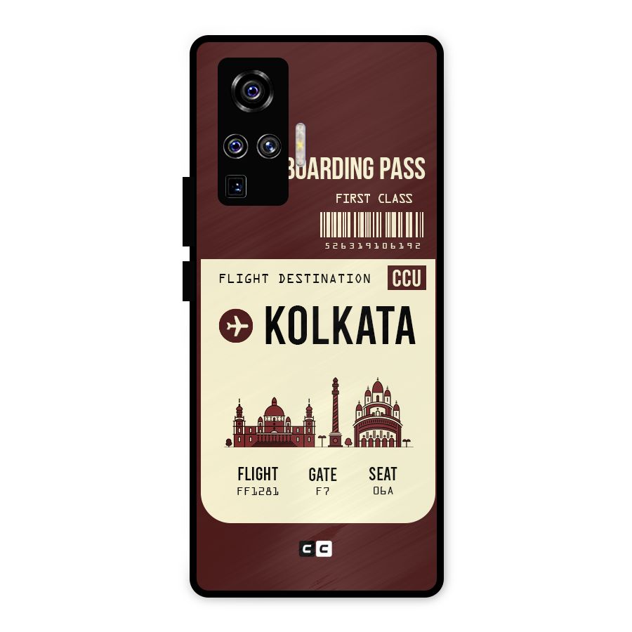 Kolkata Boarding Pass Metal Back Case for Vivo X50 Pro