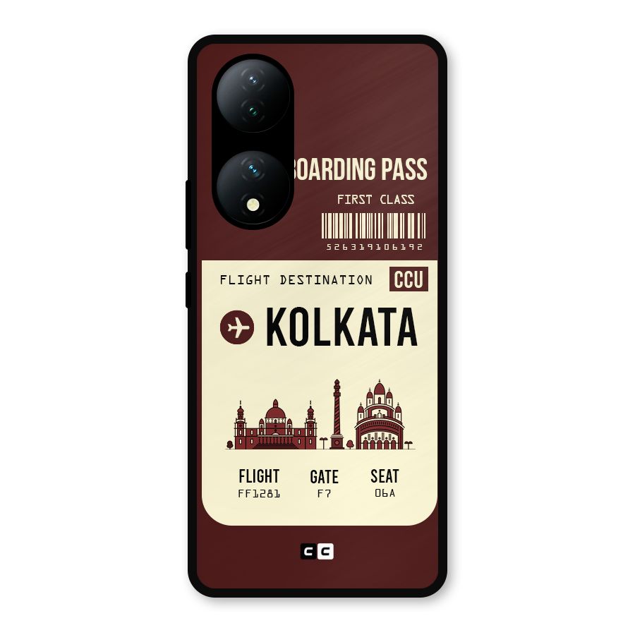 Kolkata Boarding Pass Metal Back Case for Vivo Y100a