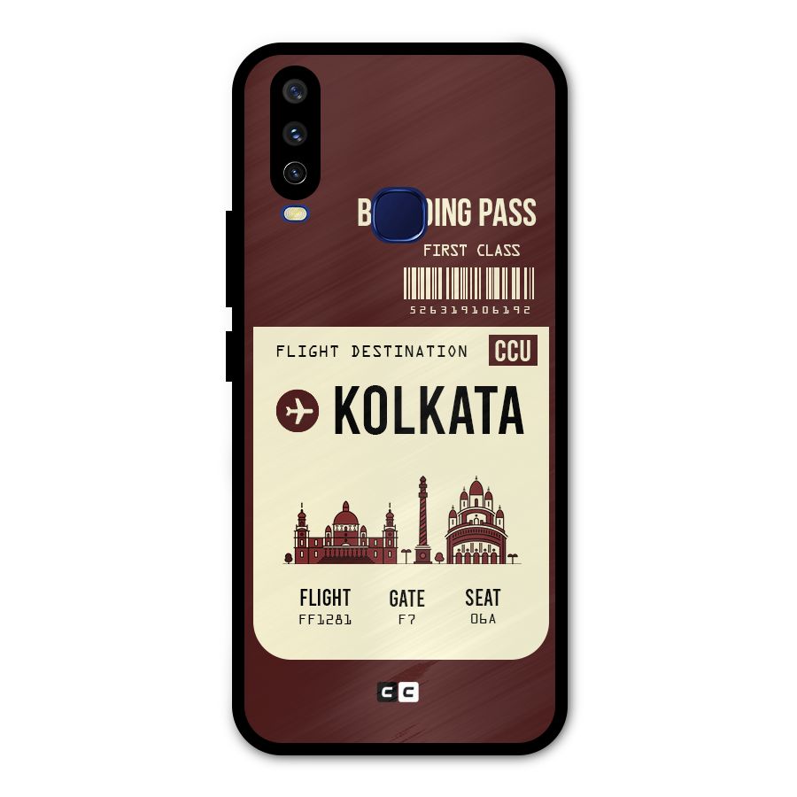 Kolkata Boarding Pass Metal Back Case for Vivo Y15