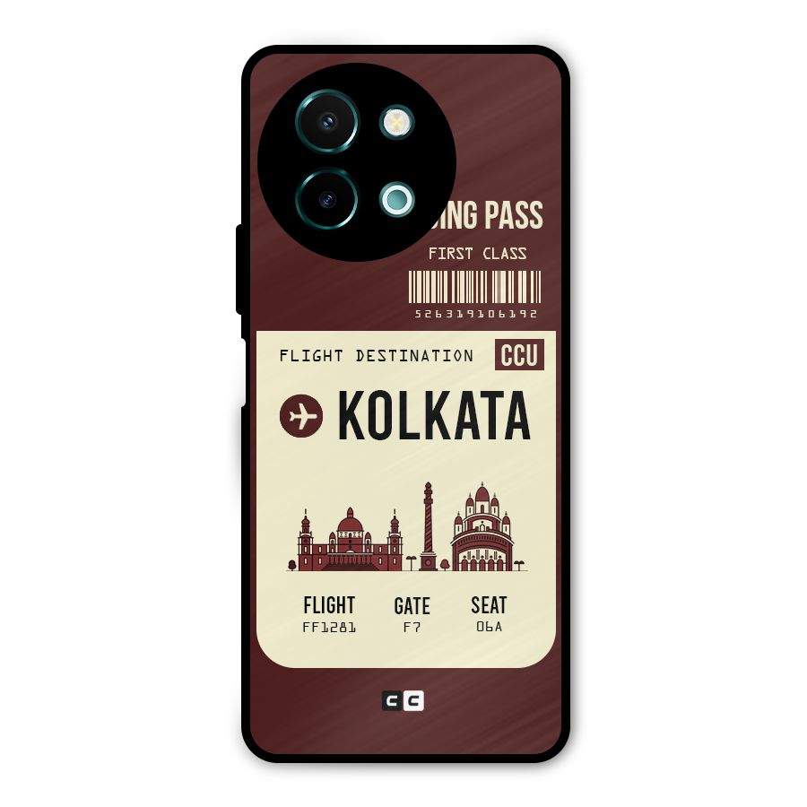 Kolkata Boarding Pass Metal Back Case for Vivo Y58