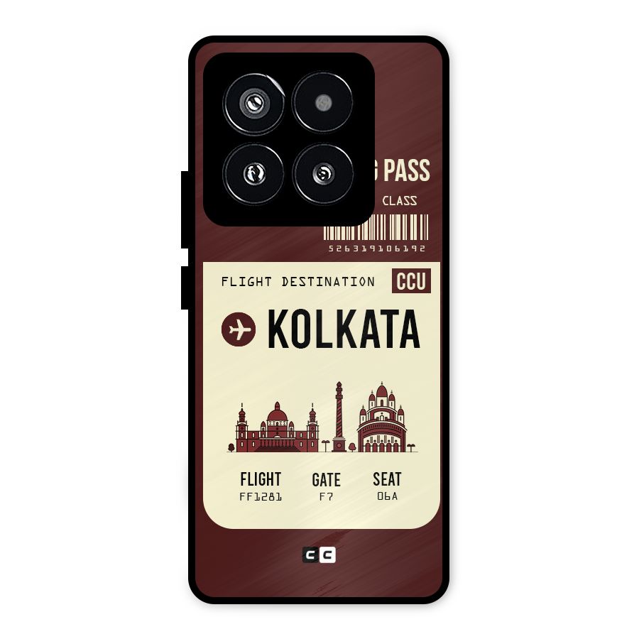 Kolkata Boarding Pass Metal Back Case for Xiaomi 14 Pro