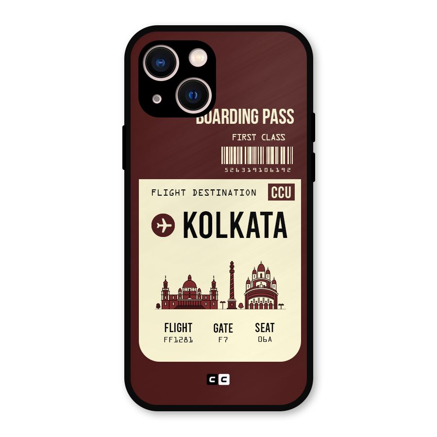 Kolkata Boarding Pass Metal Back Case for iPhone 13