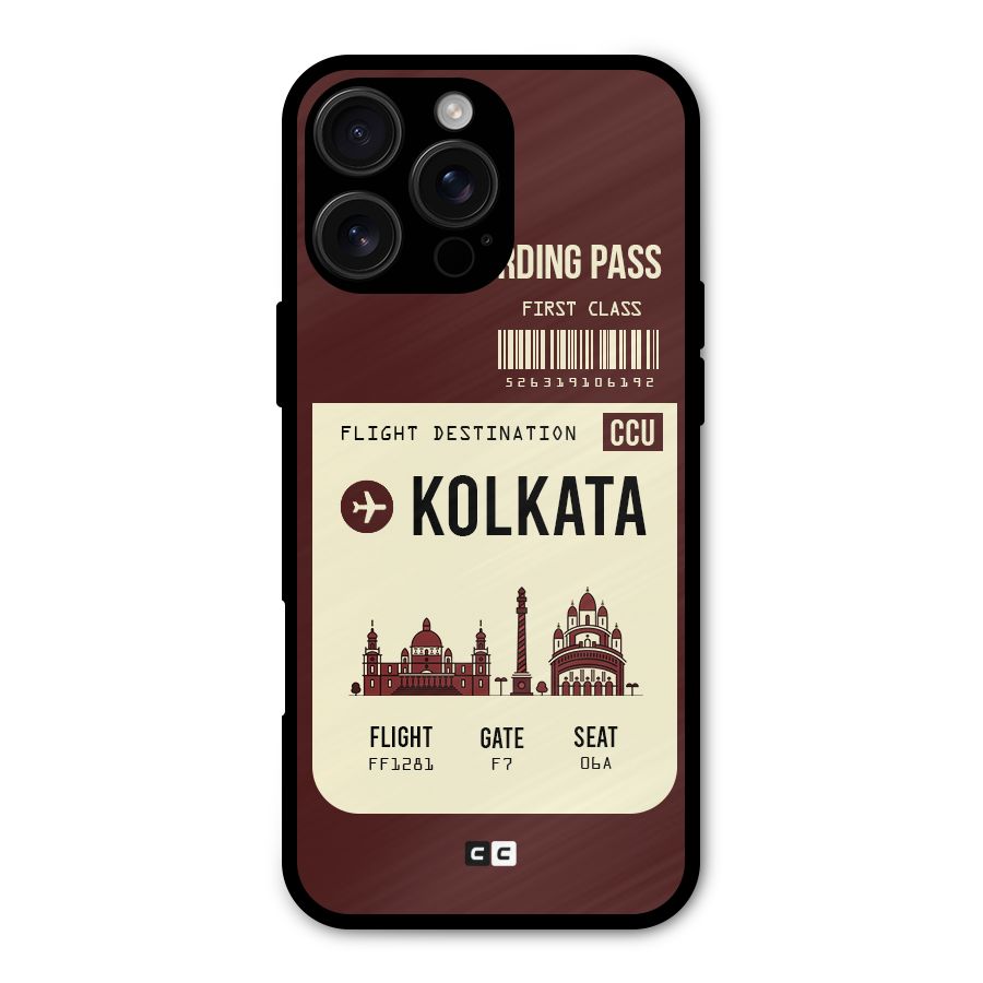 Kolkata Boarding Pass Metal Back Case for iPhone 16 Pro Max