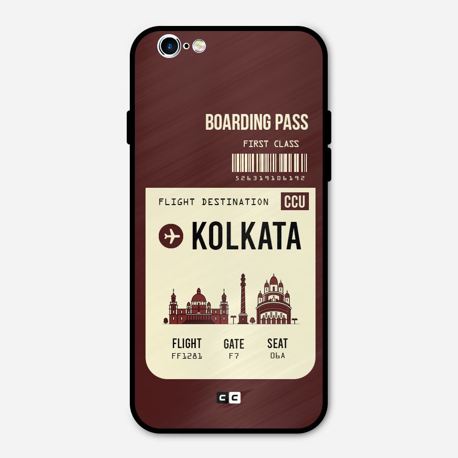 Kolkata Boarding Pass Metal Back Case for iPhone 6 6s